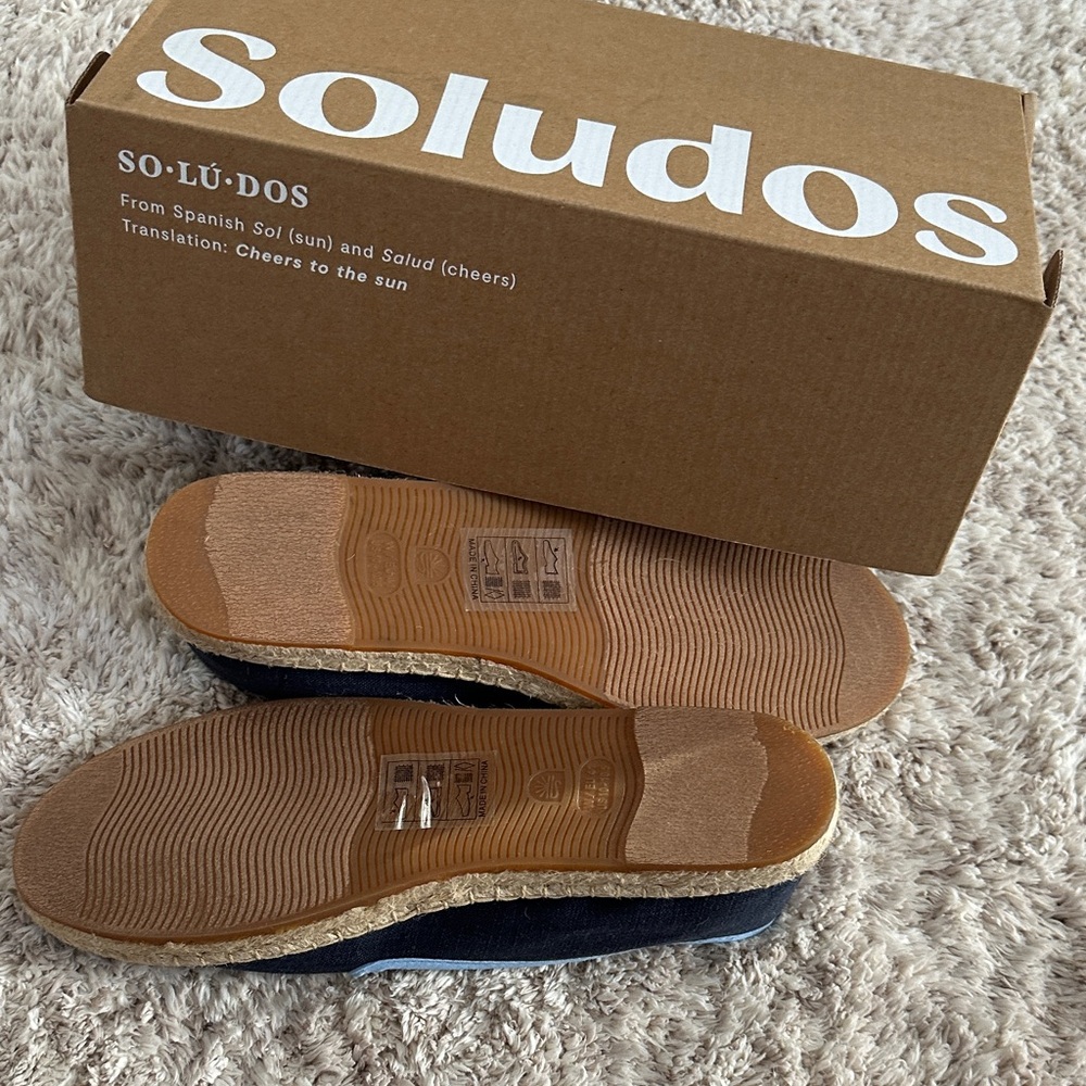 Soludos Navy Espadrilles with Light Blue Edge - Picture 4 of 6